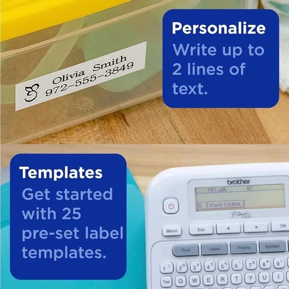 Brother P-touch Label Maker with White and Gray Design - Picture 4 of 4